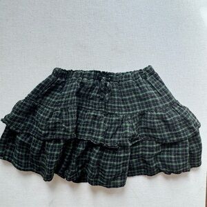 Zara Girl Plaid Ruffle Mini Skirt Y2K Grunge Academia Holiday Winter 6